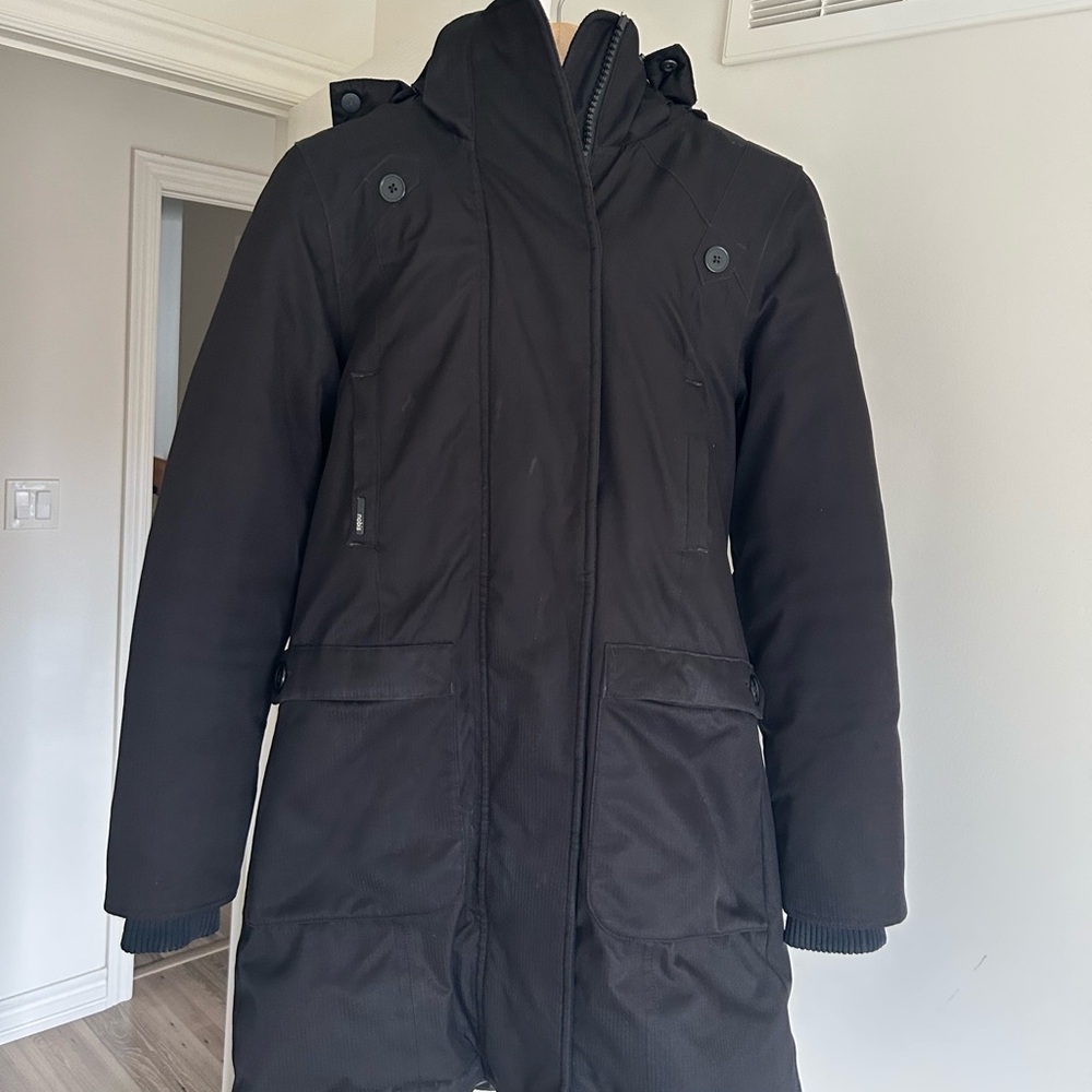 Nobis Black Hooded Winter Jacket